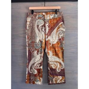 Summum Woman Amsterdam Paisley Print Trousers Pants Multi Color Size 38 Cotton
